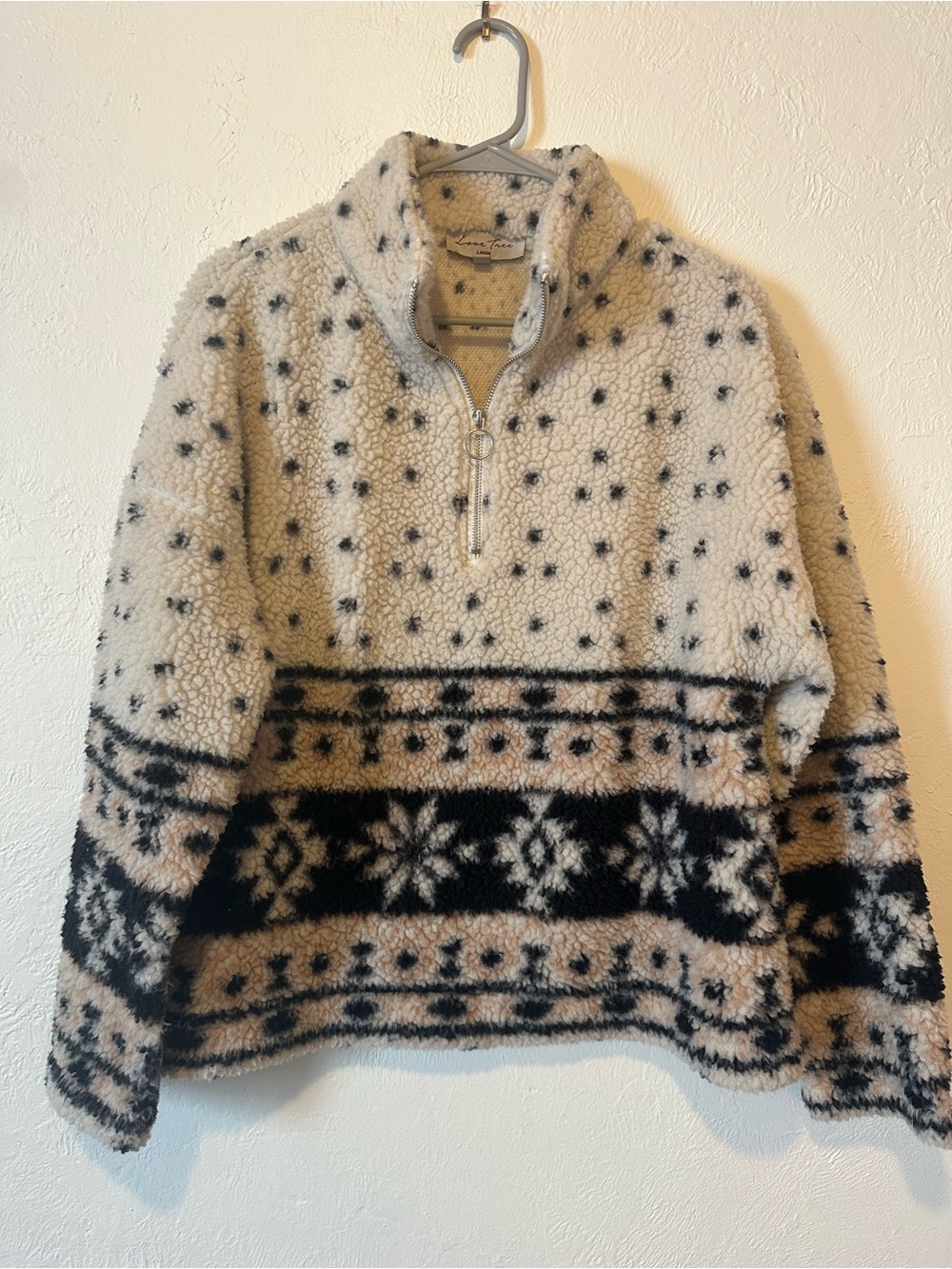 Love Tree Sherpa Fleece Quarter Zip